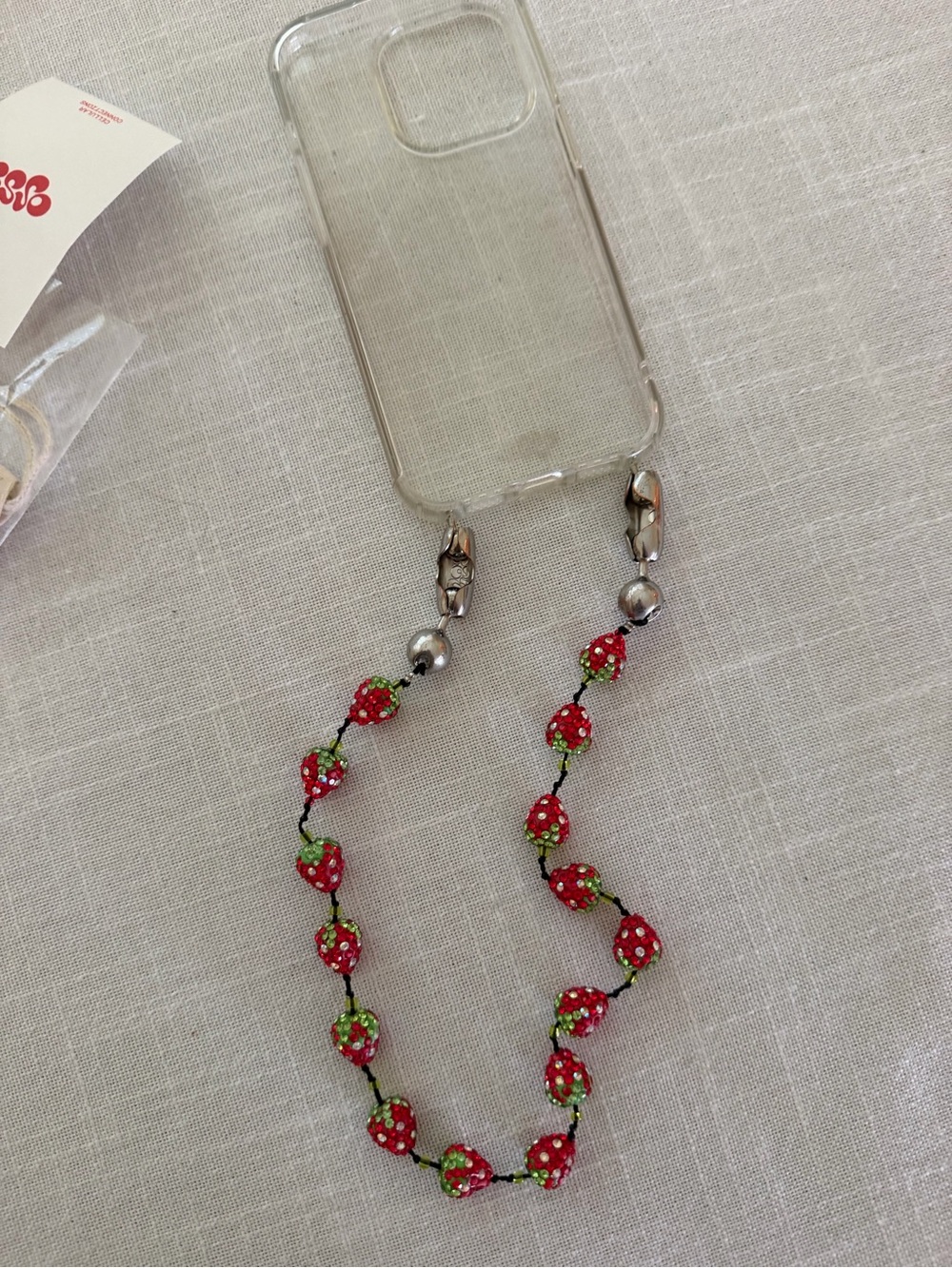 Ossa New York Pave Strawberry Phone Chain